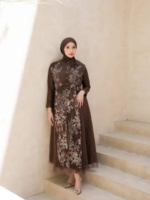 RD-0324 - Aura Label - Lauren Dress in Brown