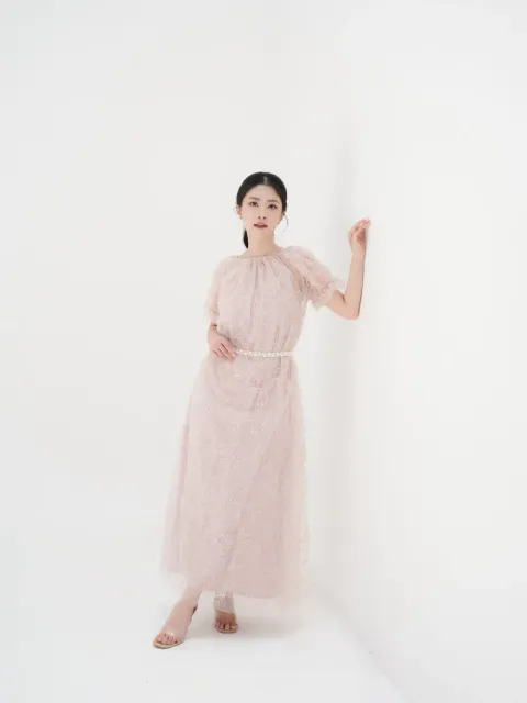 RD-0326 - Aura Label - Peony Dress in Soft Pink