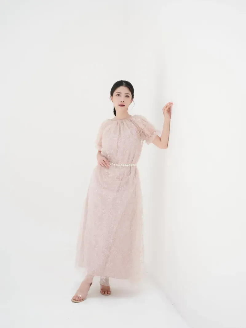 RD-0326 - Aura Label - Peony Dress in Soft Pink
