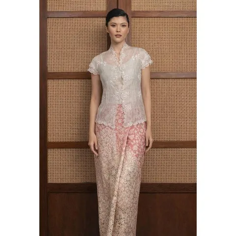 RD-0455 - Kartinis Label - Nirmala Sheer Embroided Kebaya in Beige