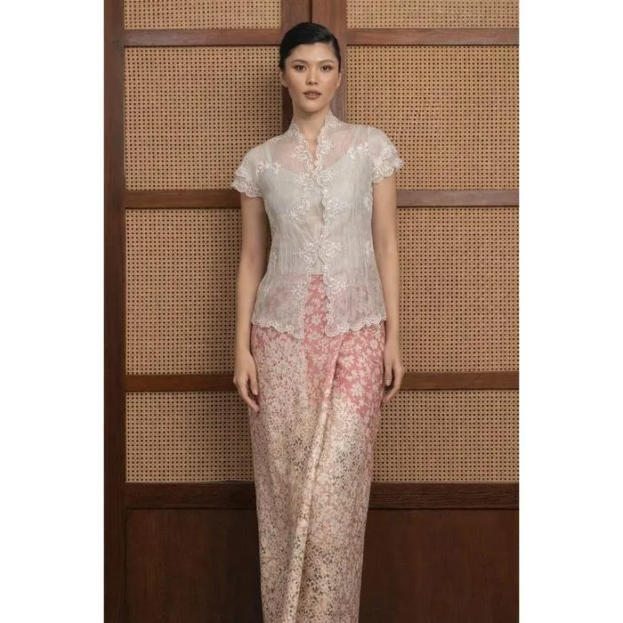RD-0455 - Kartinis Label - Nirmala Sheer Embroided Kebaya in Beige