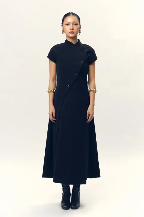 RD-0476 - Nawa Clo - Beskap Dress in Wool in Black