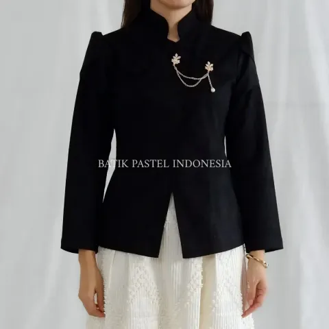 RD-0479 - Batik Pastel - Dian Kebaya Janggan Lengan Panjang in Black