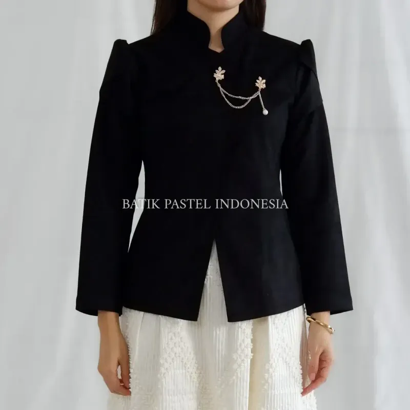 RD-0479 - Batik Pastel - Dian Kebaya Janggan Lengan Panjang in Black