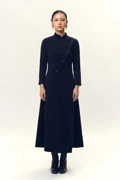 RD-0515 - Nawa Clo - Beskap Dress Long Sleeves in Black