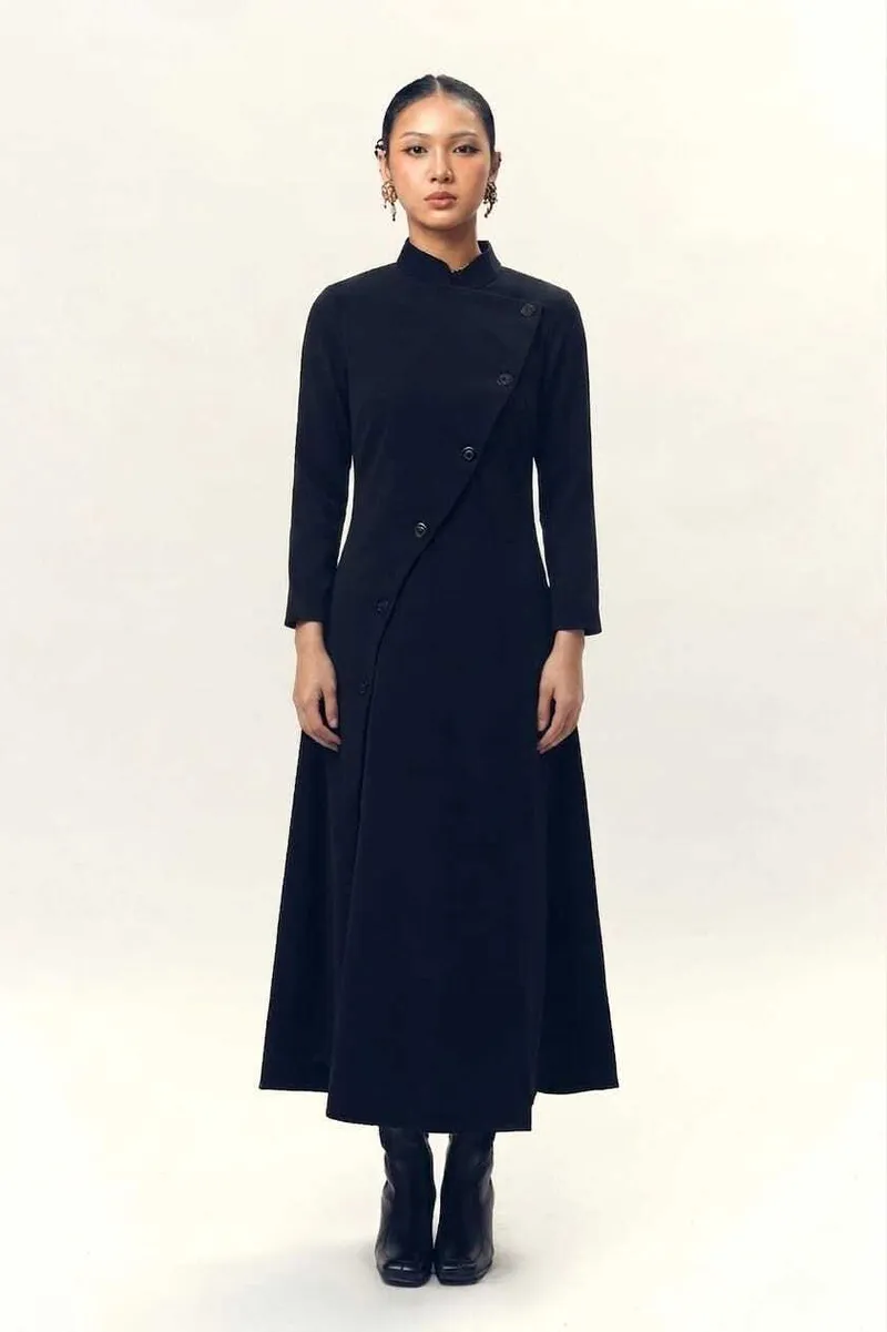 RD-0515 - Nawa Clo - Beskap Dress Long Sleeves in Black