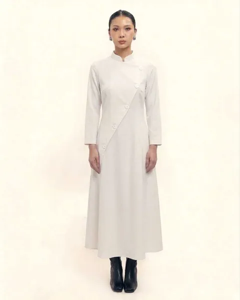 RD-0516 - Nawa Clo - Beskap Dress Long Sleeves in White