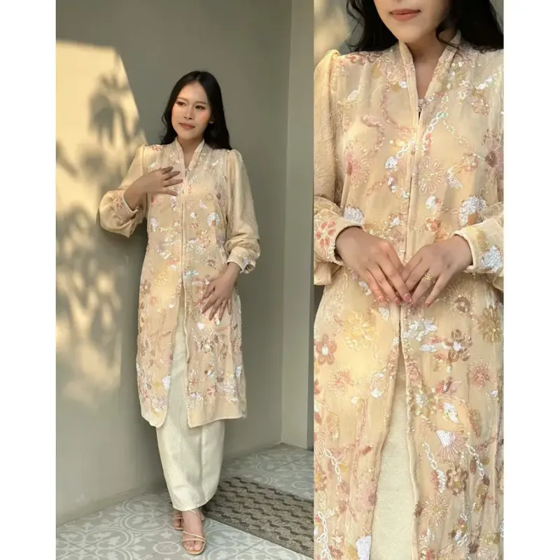 RD-0536 - Toolkiss - Roona Kebaya Velvet in Cream