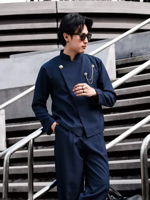RM-0017 - Beskap Kemeja Janggan in Navy